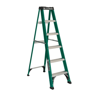 Escalera tijera profesional de fibra de vidrio 5 peldaños